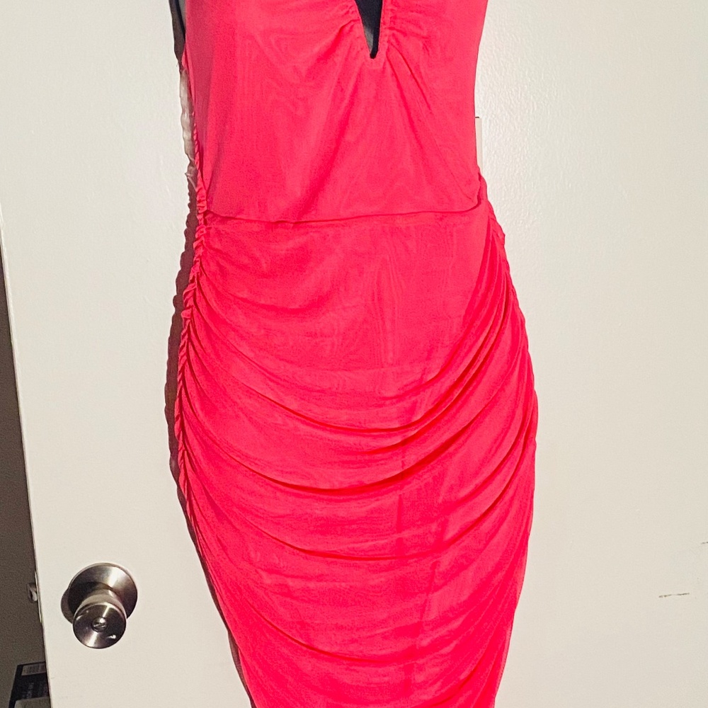Pink body fitting dress